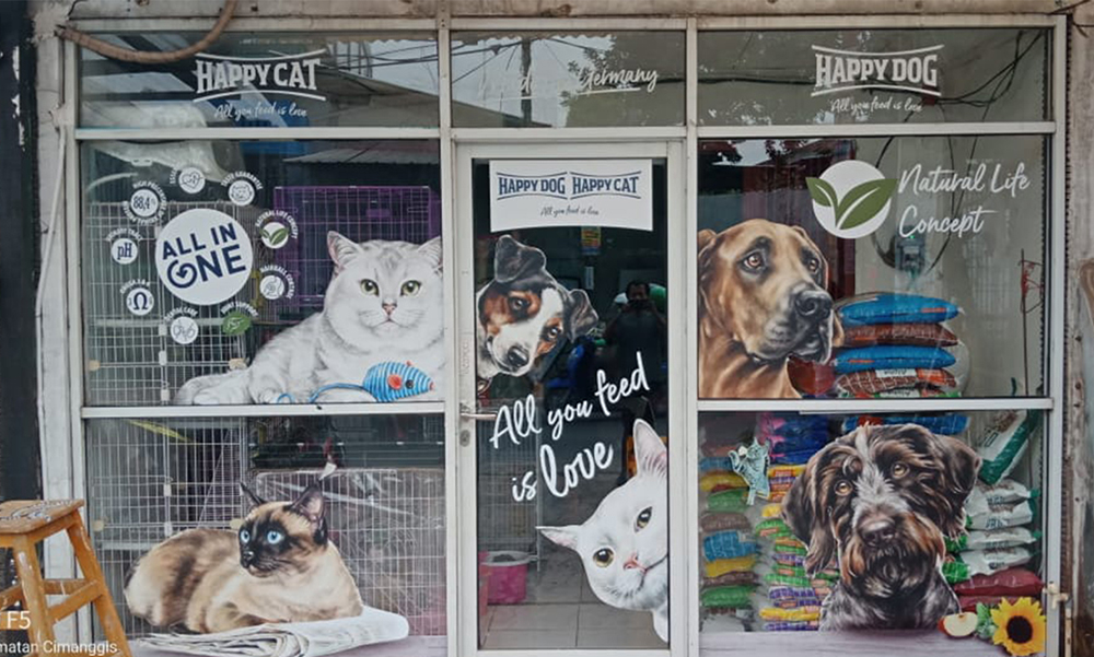 Branding Kaca Happy Pet Indonesia